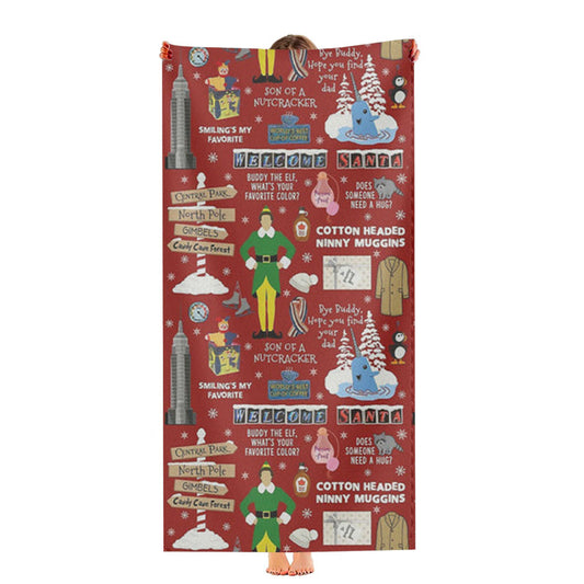 Red Elf Pattern Ultra-Soft Luxury Bathroom Towels