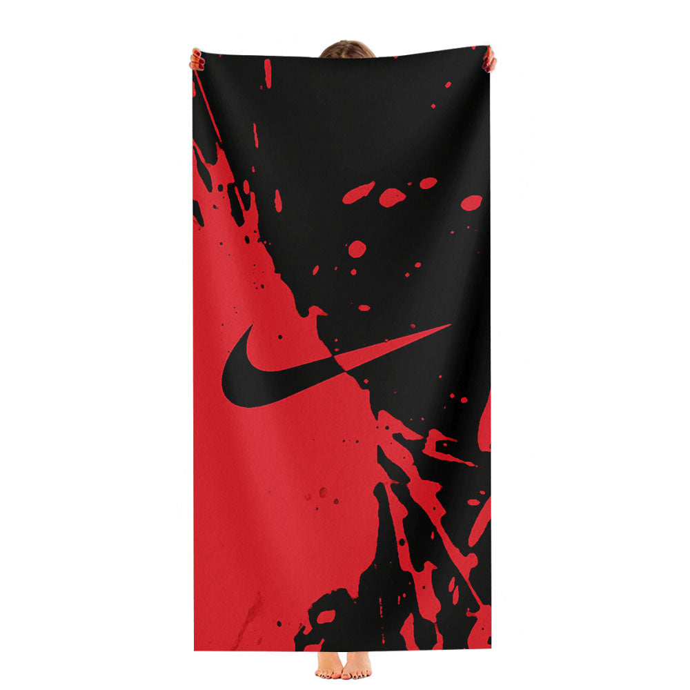 Red Nike Wallpaper Ink Logo Ultra-Soft Luxury Bathroom Towels