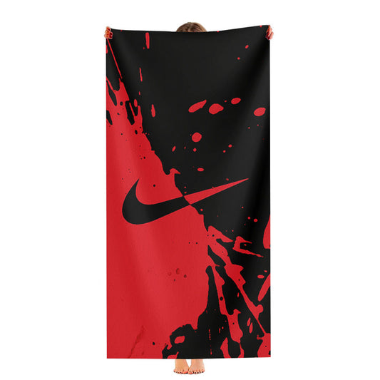 Red Nike Wallpaper Ink Logo Ultra-Soft Luxury Bathroom Towels