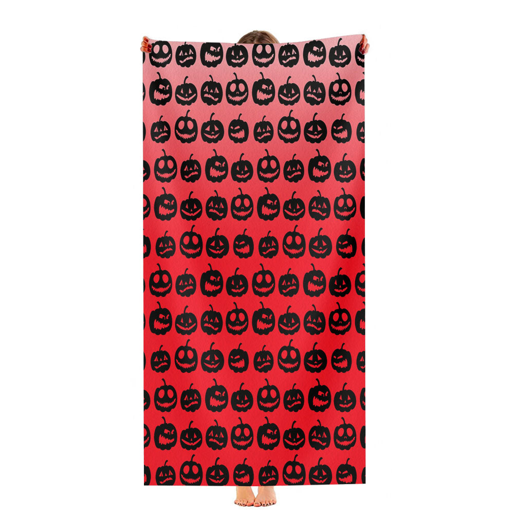 Red Pumpkins Pattern Silhouette Collections Ultra-Soft Luxury Bathroom Towels
