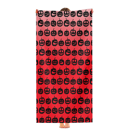 Red Pumpkins Pattern Silhouette Collections Ultra-Soft Luxury Bathroom Towels