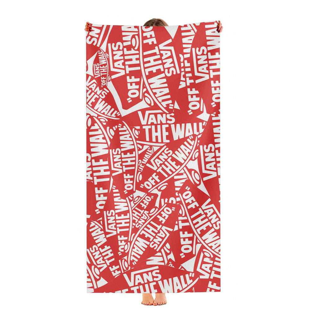 Red White Vans Logo Pattern Ultra-Soft Luxury Bathroom Towels