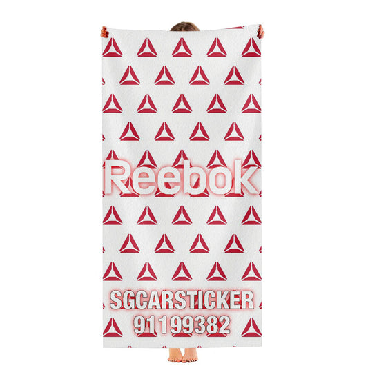 Reebok Logo Pattern Ultra-Soft Luxury Bathroom Towels