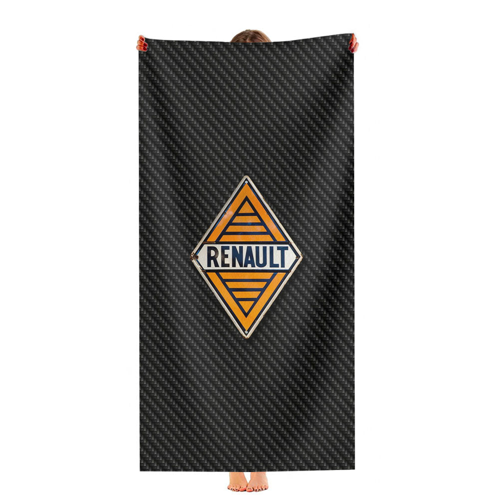 Renault Vintage Logo Carbon Fiber Ultra-Soft Luxury Bathroom Towels