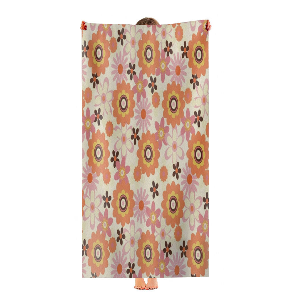 Retro Floral Mid Century Mod Ultra-Soft Luxury Bathroom Towels