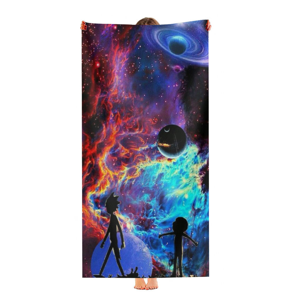 Rick And Morty Flat Galaxy Ultra-Soft Luxury Bathroom Towels