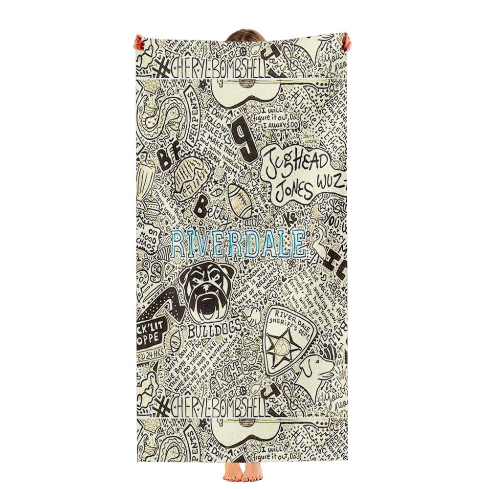 Riverdale Jughead Serpents Pattern Ultra-Soft Luxury Bathroom Towels