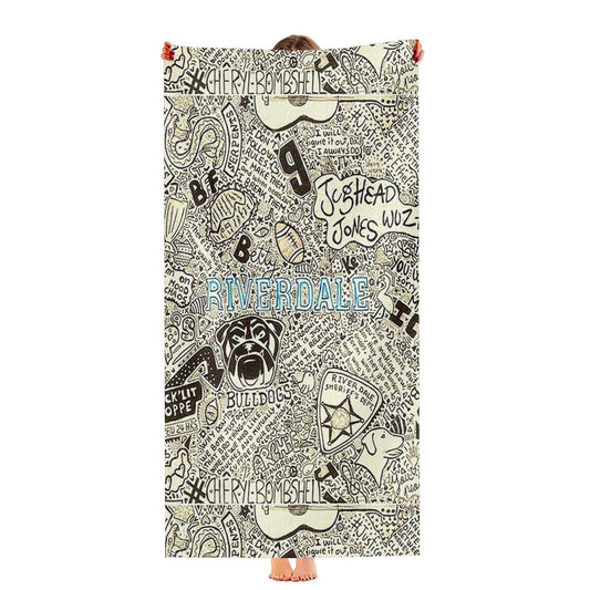Riverdale Jughead Serpents Pattern Ultra-Soft Luxury Bathroom Towels
