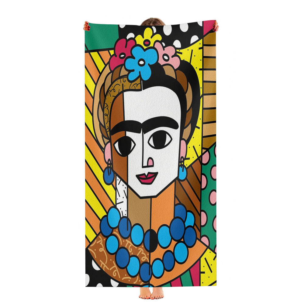 Romero Britto Frida Kahlo Wallpaper Ultra-Soft Luxury Bathroom Towels