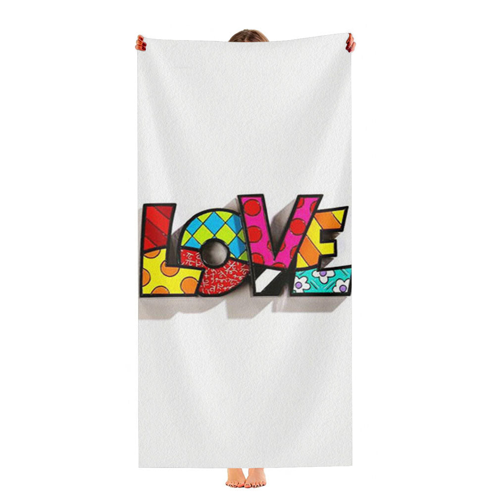 Romero Britto Pop Love Ultra-Soft Luxury Bathroom Towels