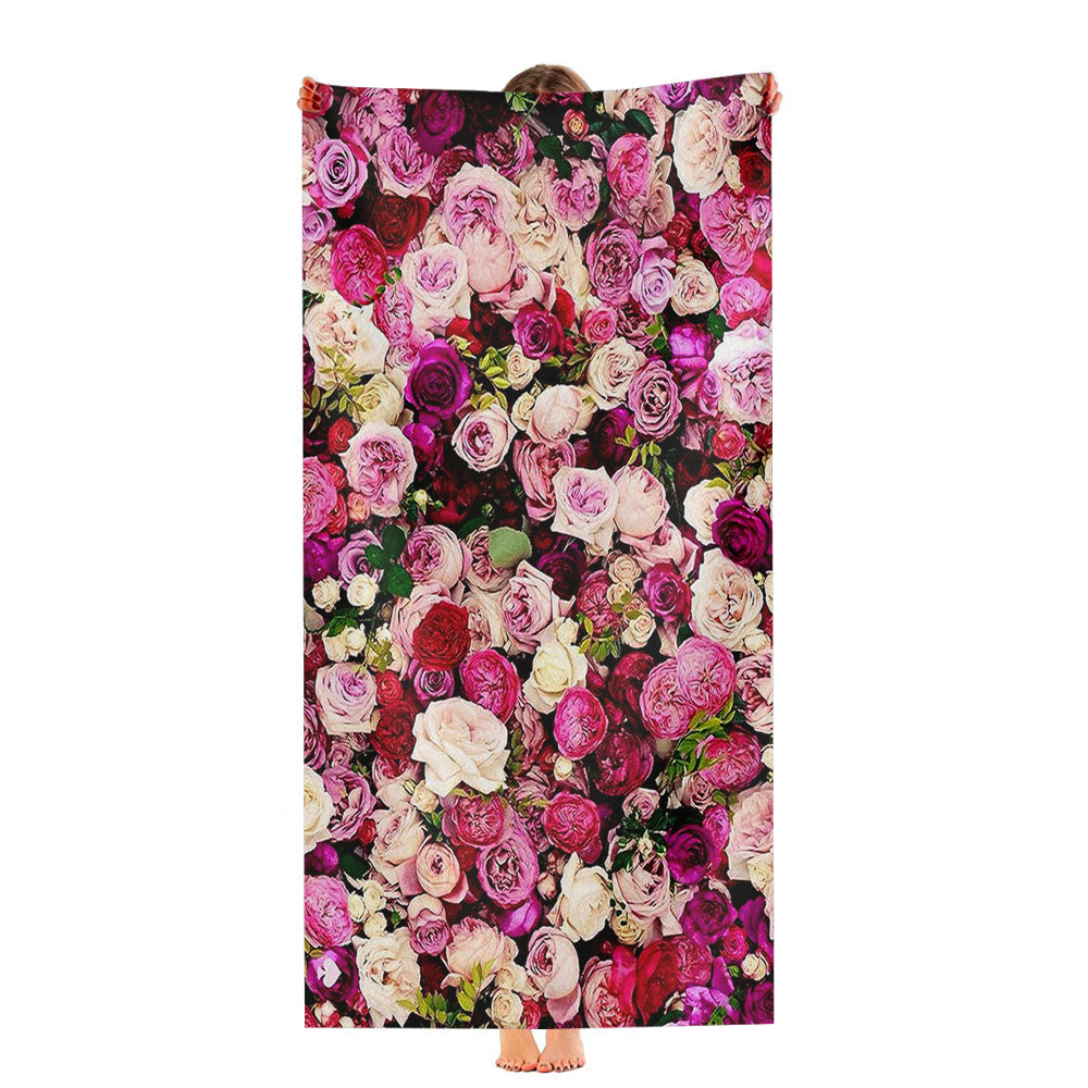 Rose Flower Pattern Ultra-Soft Luxury Bathroom Towels