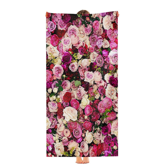 Rose Flower Pattern Ultra-Soft Luxury Bathroom Towels