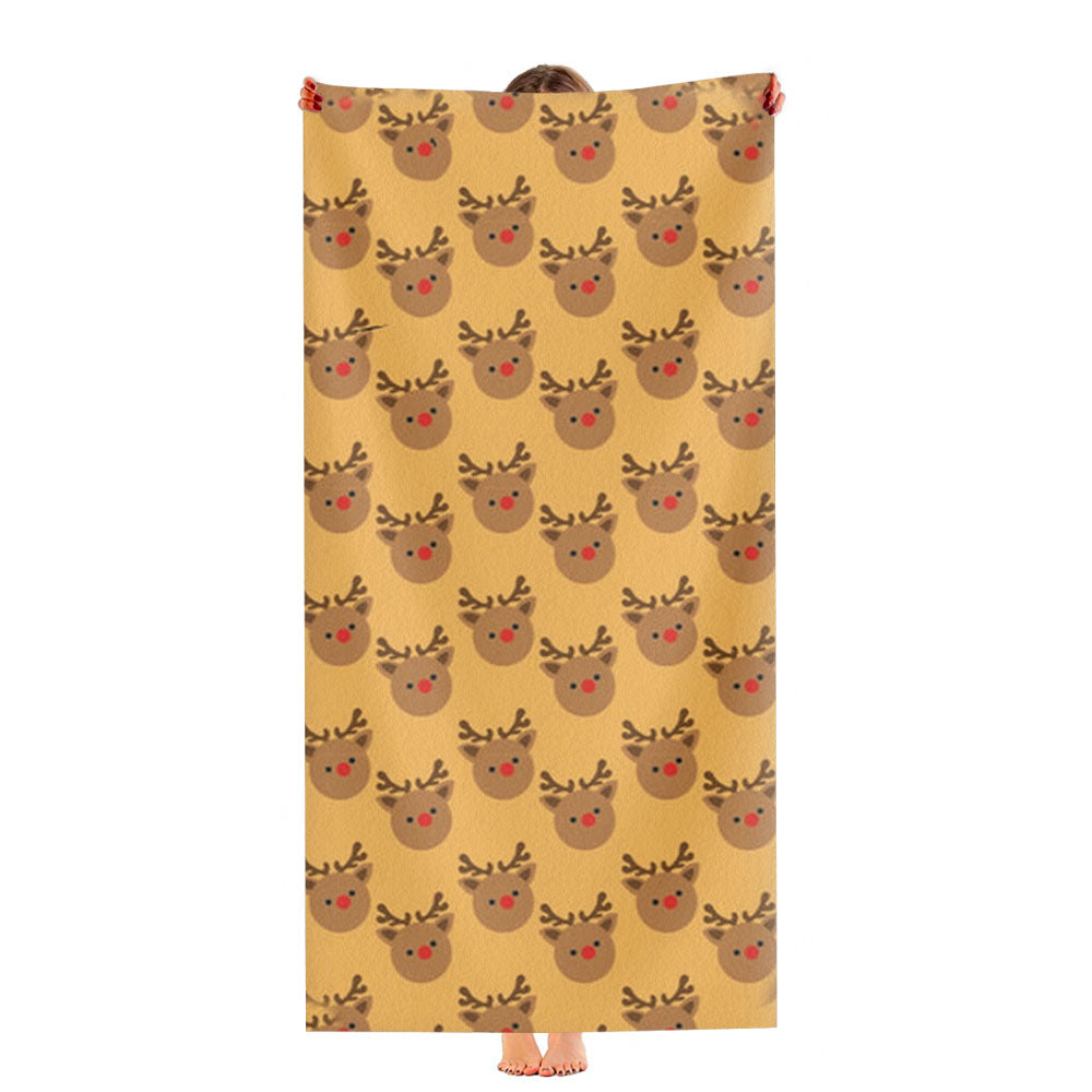 Rudolph Pattern - Christmas Patterns Ultra-Soft Luxury Bathroom Towels