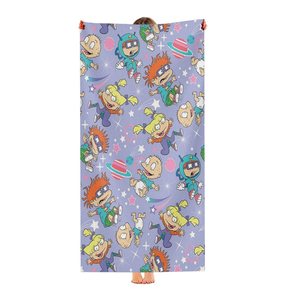Rugrats Pattern Plannet Ultra-Soft Luxury Bathroom Towels