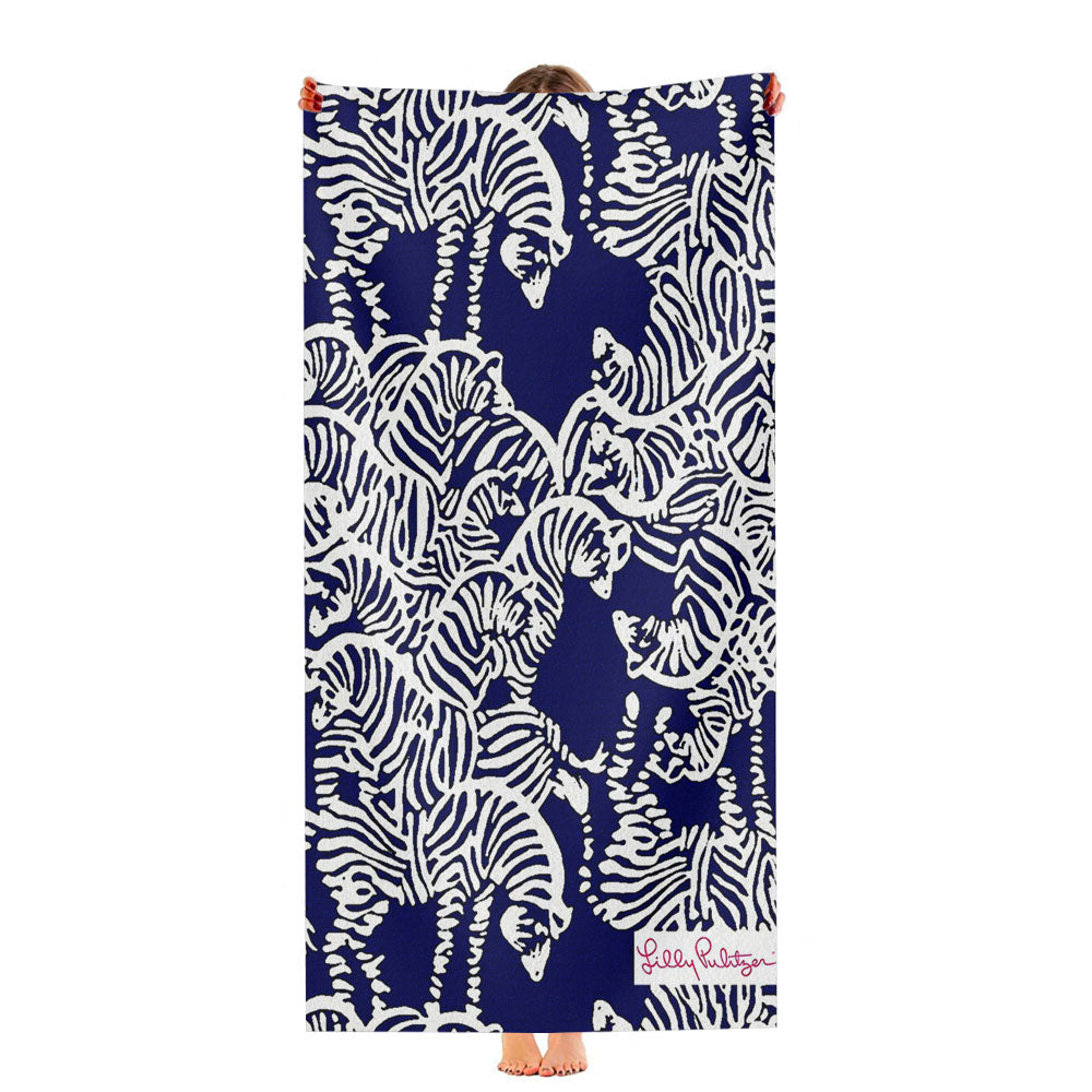 Safari Zebra Pattern Vineyard Vines Ultra-Soft Luxury Bathroom Towels
