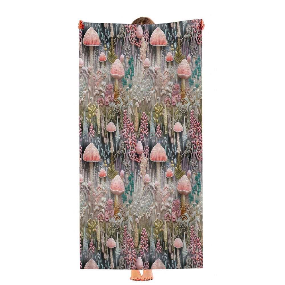 Sage Green Blue Mushroom Ultra-Soft Luxury Bathroom Towels