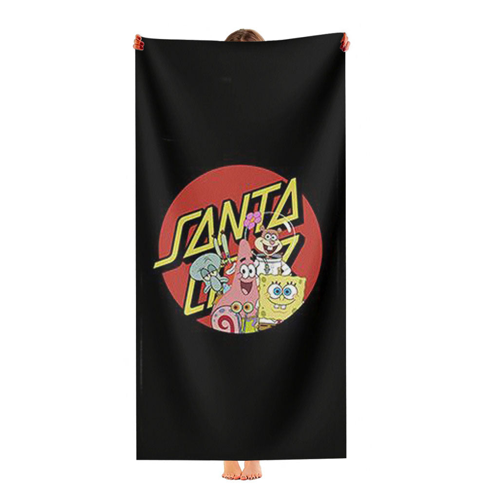 Santa Cruz Skateboard X Spongebob Ultra-Soft Luxury Bathroom Towels