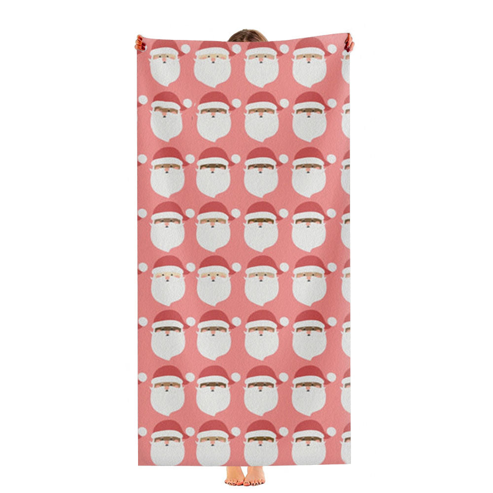 Santa Pattern - Christmas Patterns Ultra-Soft Luxury Bathroom Towels