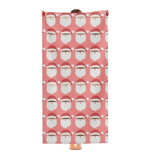 Santa Pattern - Christmas Patterns Ultra-Soft Luxury Bathroom Towels