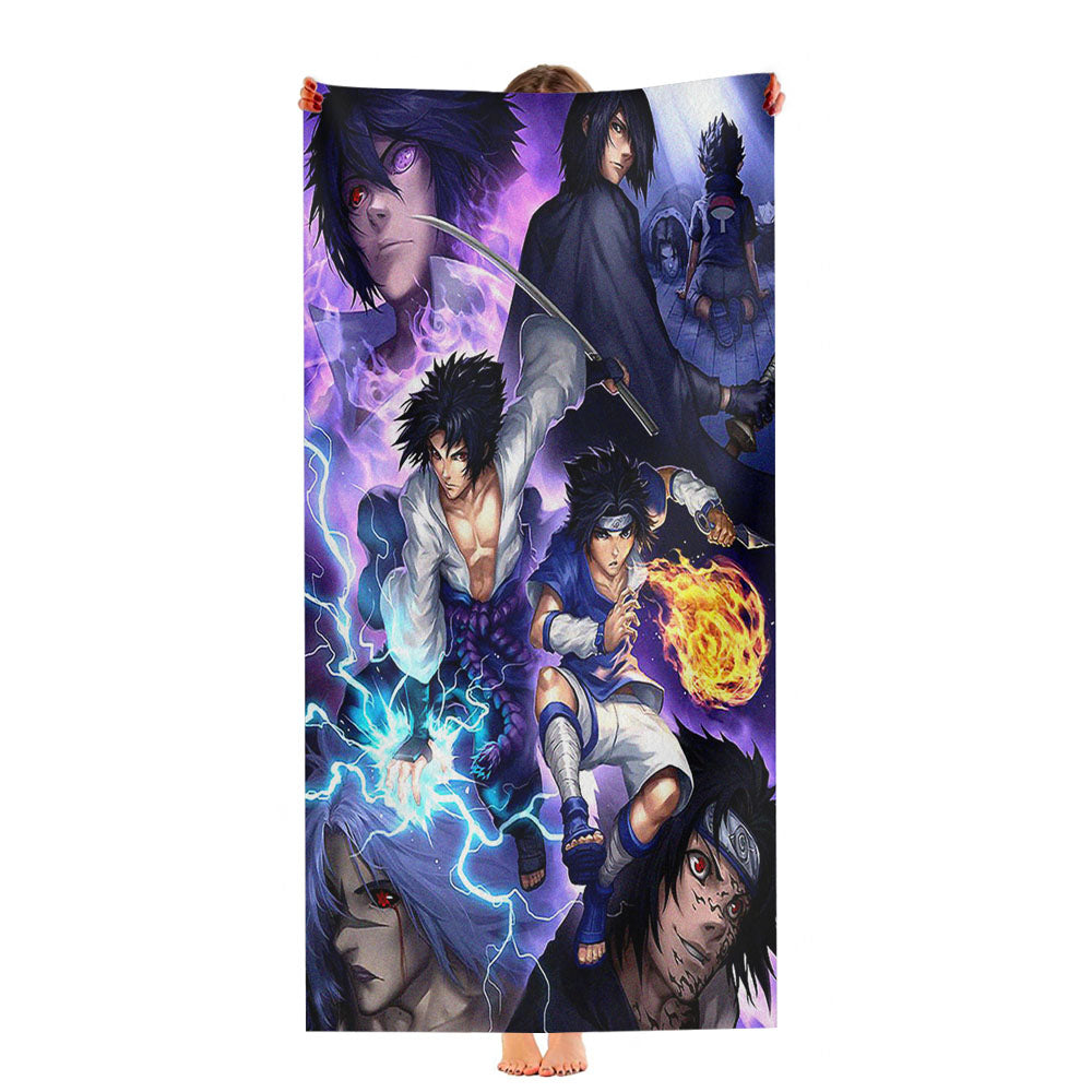 Sasuke Naruto Shippuden Pattern Ultra-Soft Luxury Bathroom Towels