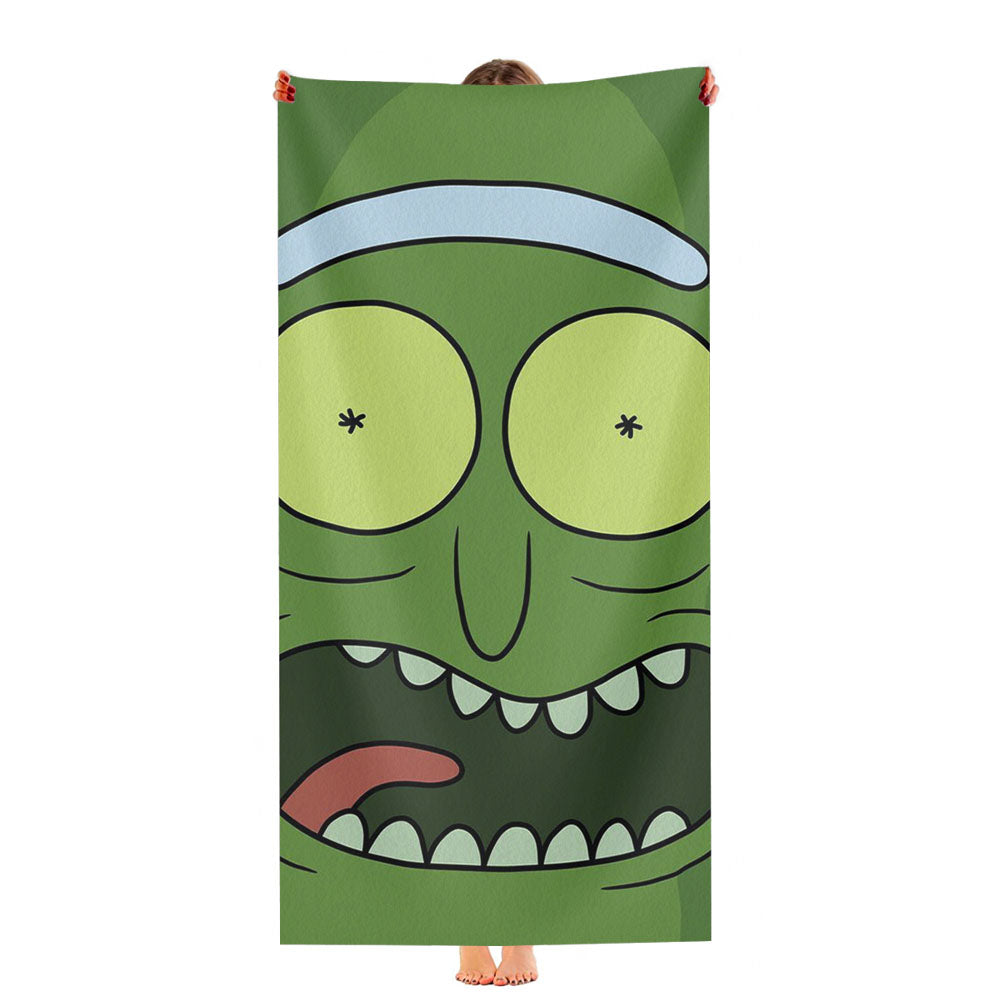 Scary Face Morty Style Pattern Ultra-Soft Luxury Bathroom Towels
