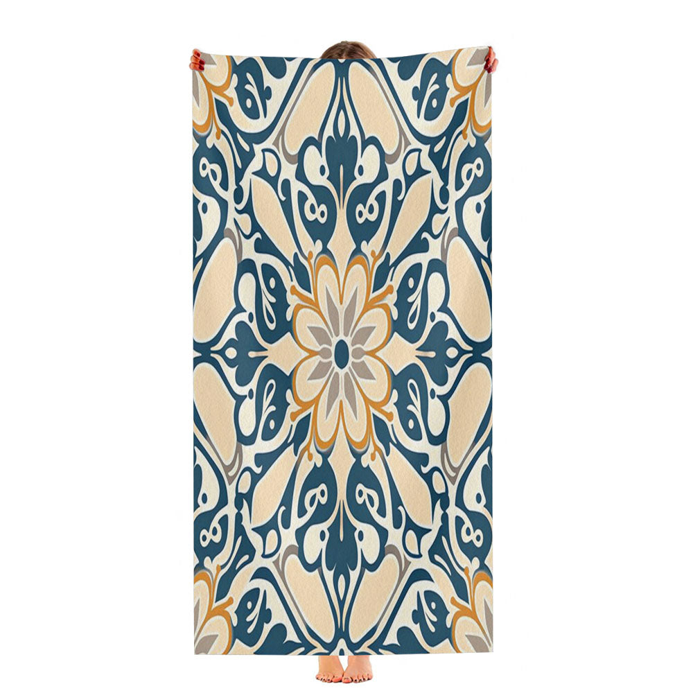 Seamless Pattern With A Flower Patter Ultra-Soft Luxury Bathroom Towels