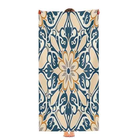 Seamless Pattern With A Flower Patter Ultra-Soft Luxury Bathroom Towels