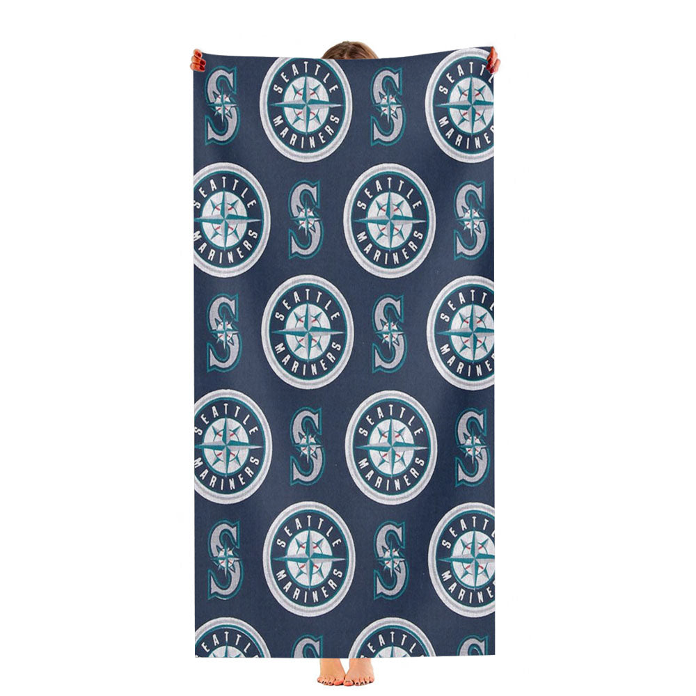 Seattle Mariners Pattern Ultra-Soft Luxury Bathroom Towels