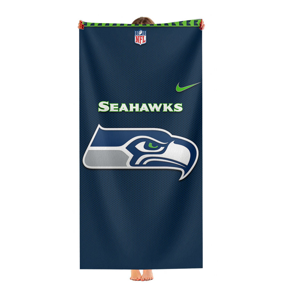 Seattle Seahawks Fiber Blue Nfl Pictures Ultra-Soft Luxury Bathroom Towels