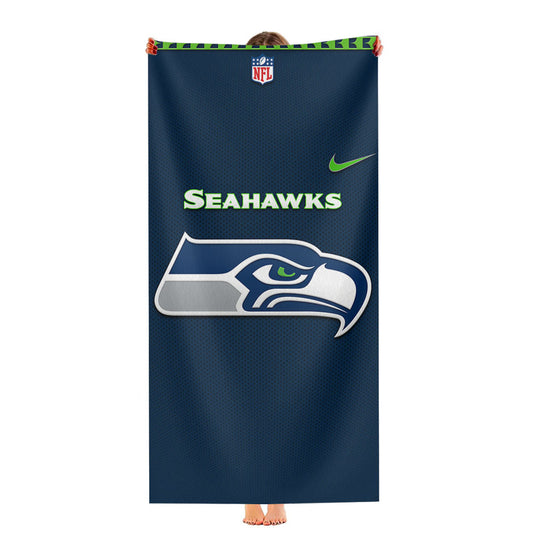 Seattle Seahawks Fiber Blue Nfl Pictures Ultra-Soft Luxury Bathroom Towels