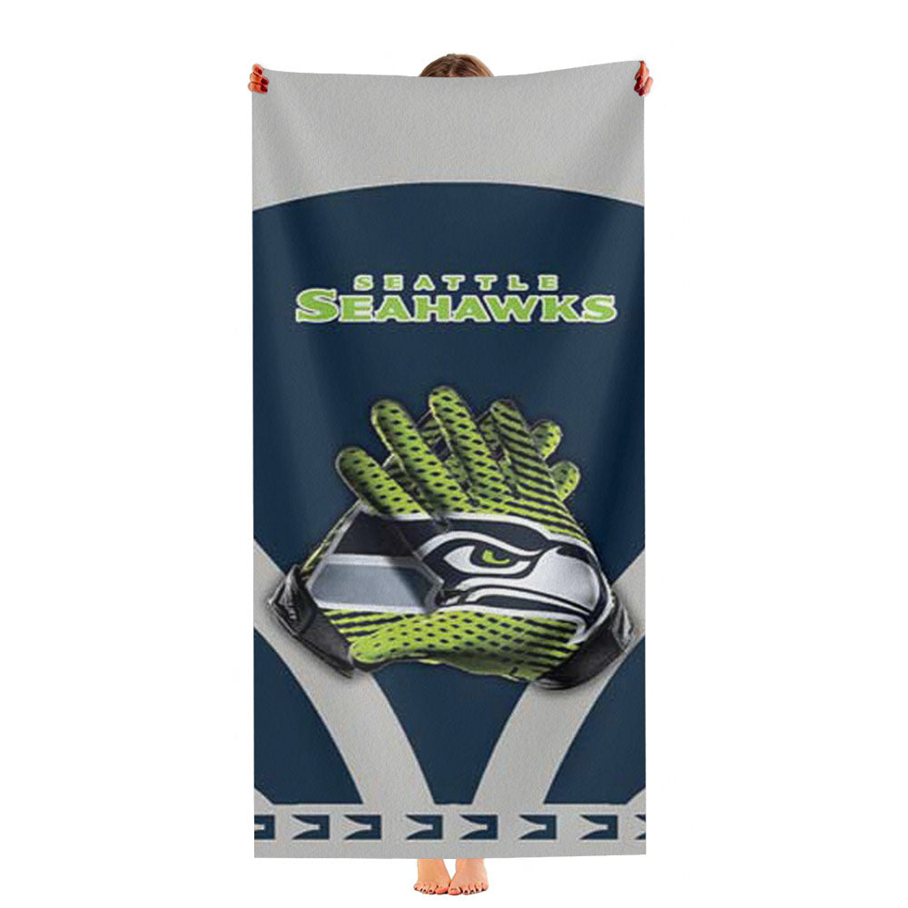 Seattle Seahawks Gloves Blue Grey Ultra-Soft Luxury Bathroom Towels