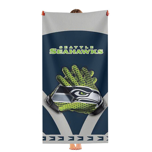 Seattle Seahawks Gloves Blue Grey Ultra-Soft Luxury Bathroom Towels