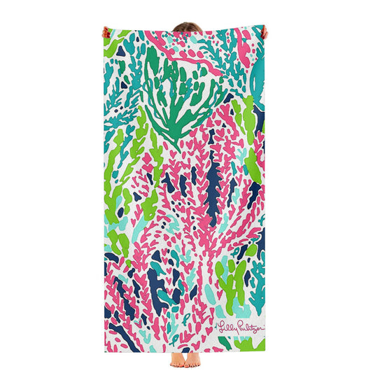 Seaweed Pattern Art Lilly Pulitzer Ultra-Soft Luxury Bathroom Towels