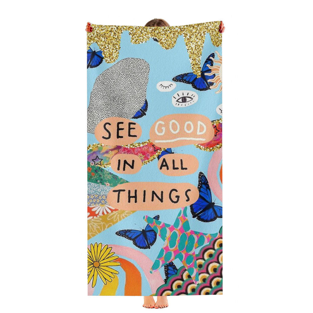 See Good In Sll Things Glitter Pattern Ultra-Soft Luxury Bathroom Towels