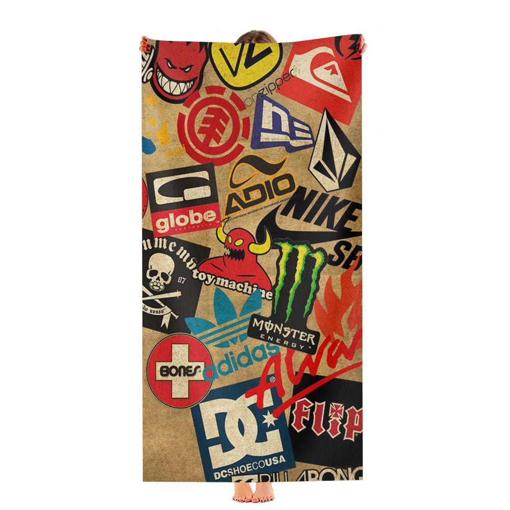 Skater Brand Pop Pattern Ultra-Soft Luxury Bathroom Towels