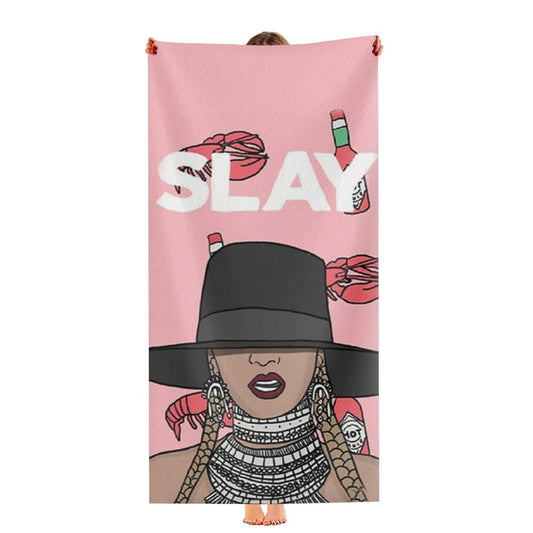 Slay - Queen B Cartoon Ultra-Soft Luxury Bathroom Towels
