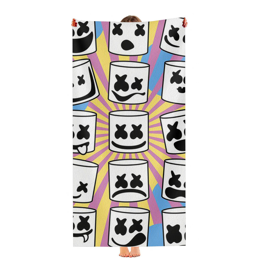 Smile Marshmellow Many Style Pattern Ultra-Soft Luxury Bathroom Towels