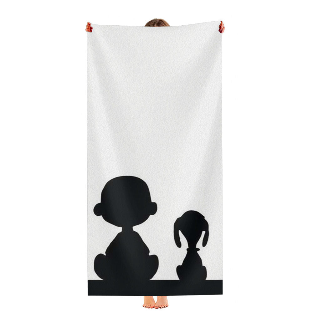 Snoopy And Charlie Brown Ultra-Soft Luxury Bathroom Towels