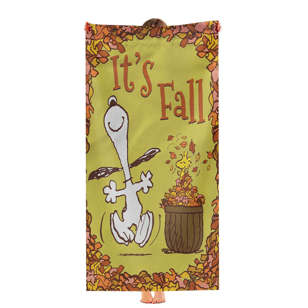 Snoopy And Woodstock Fall Ultra-Soft Luxury Bathroom Towels