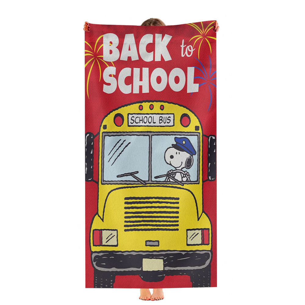 Snoopy Back To School 2 Ultra-Soft Luxury Bathroom Towels