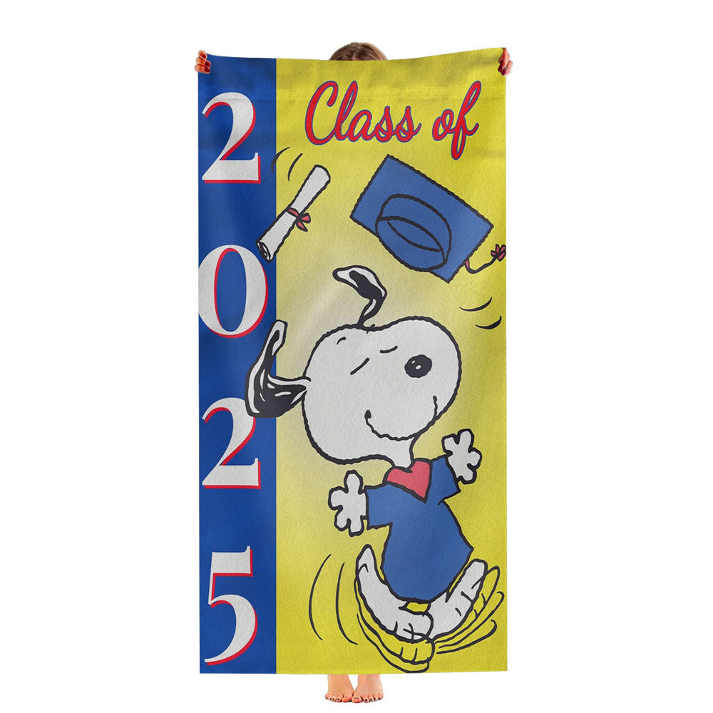 Snoopy Graduation Ultra-Soft Luxury Bathroom Towels