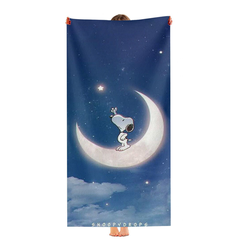 Snoopy Peanuts In Moon Ultra-Soft Luxury Bathroom Towels