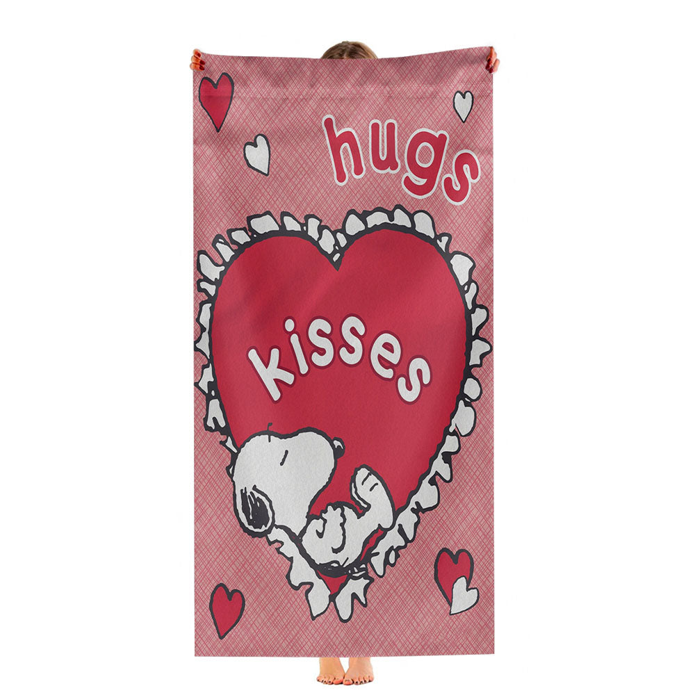 Snoopy Valentine'S Day Heart Ultra-Soft Luxury Bathroom Towels