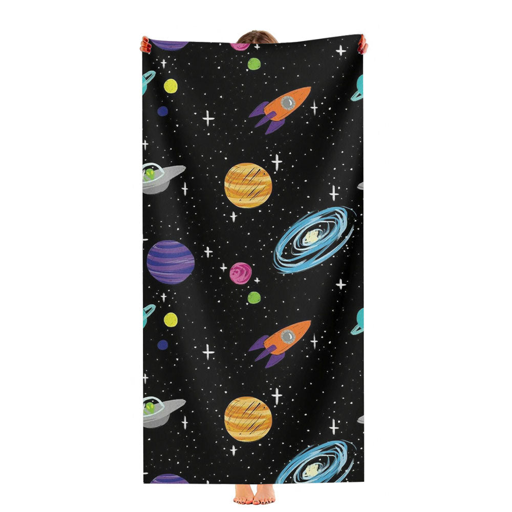 Space Planet Pattern Ultra-Soft Luxury Bathroom Towels