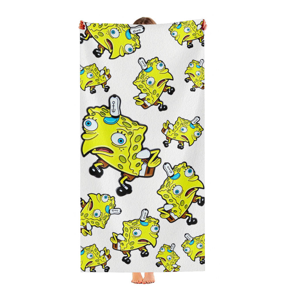 Spongebob Squarepants Chicken Meme Pattern Ultra-Soft Luxury Bathroom Towels