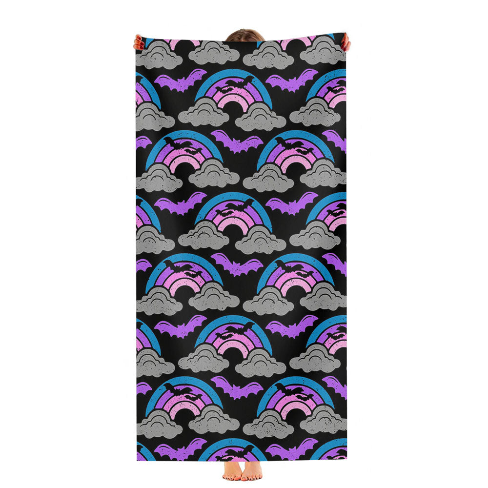 Spooky Halloween Rainbow Pattern Ultra-Soft Luxury Bathroom Towels