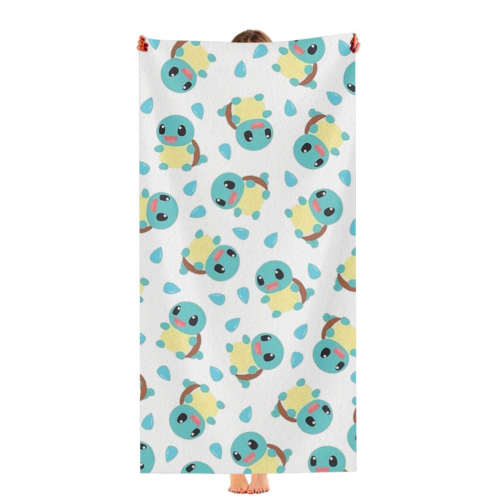 Squirtle Cute Pokemon Pattern Ultra-Soft Luxury Bathroom Towels