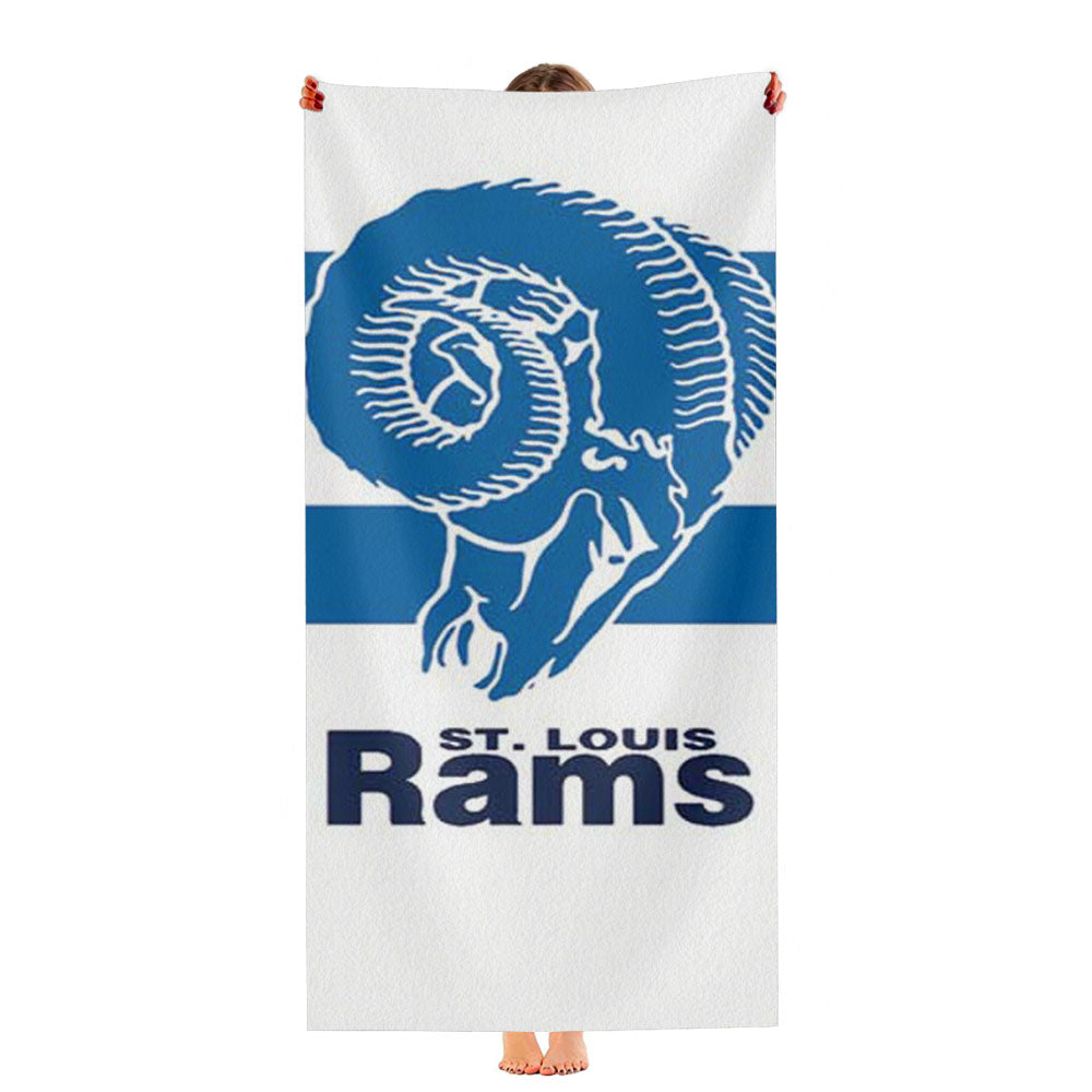St Louis Rams Logo Over Stripes Ultra-Soft Luxury Bathroom Towels