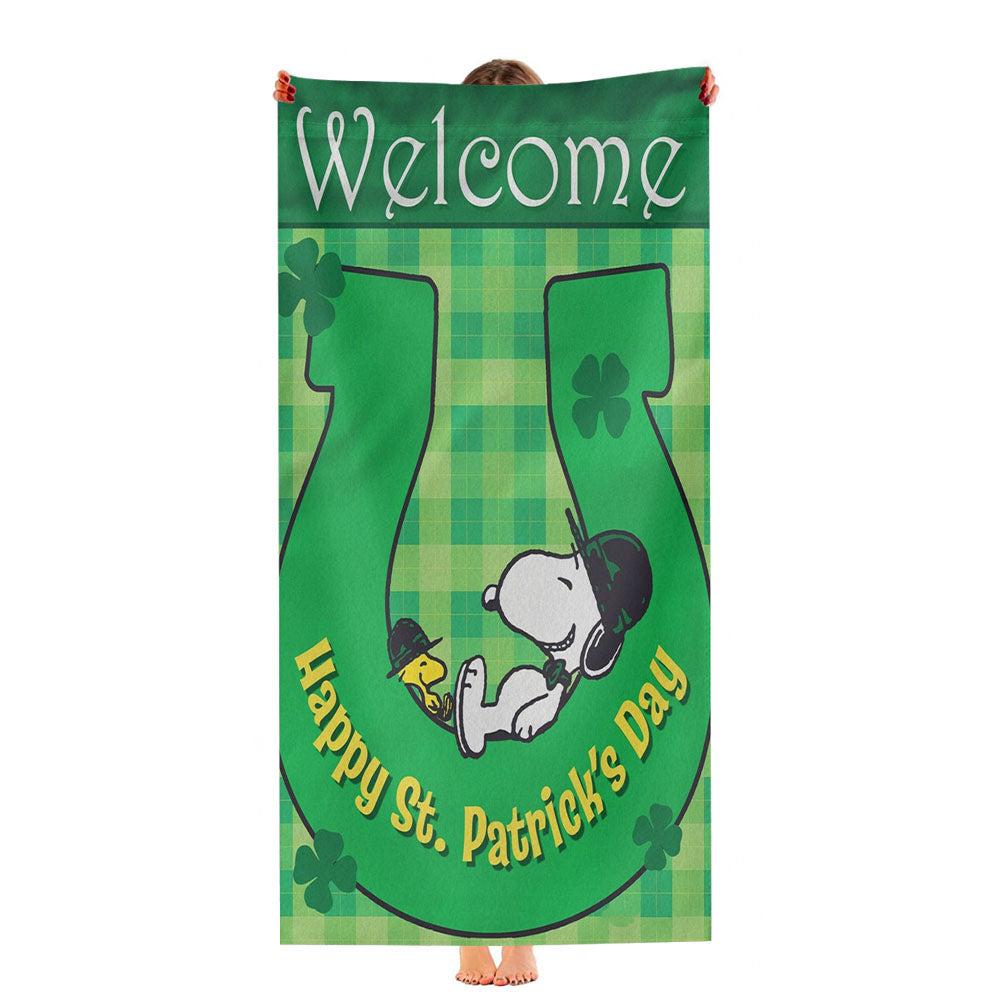 St Patricks Day Snoopy Ultra-Soft Luxury Bathroom Towels