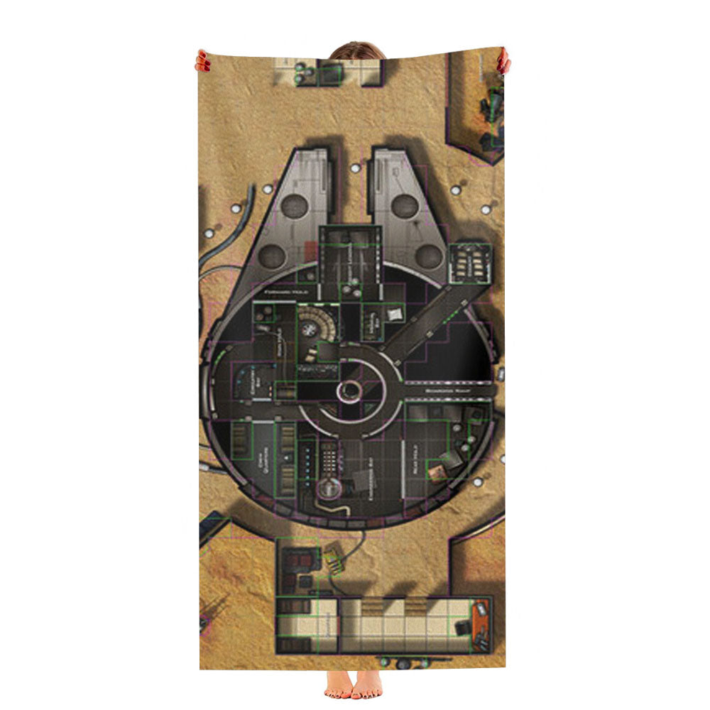 Star Wars Ship Map Ultra-Soft Luxury Bathroom Towels